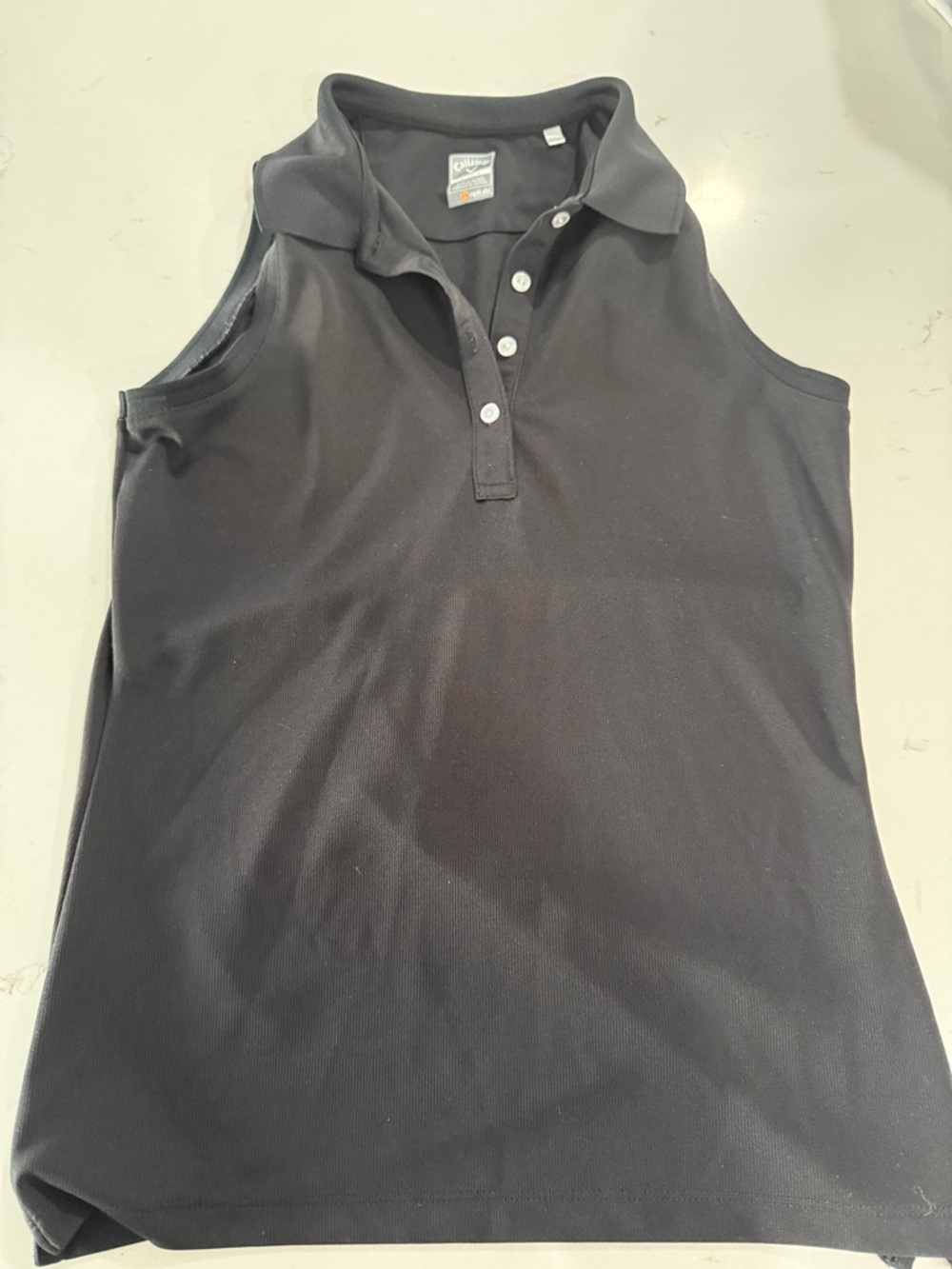 Callaway Black Sleeveless Polo Tank Top